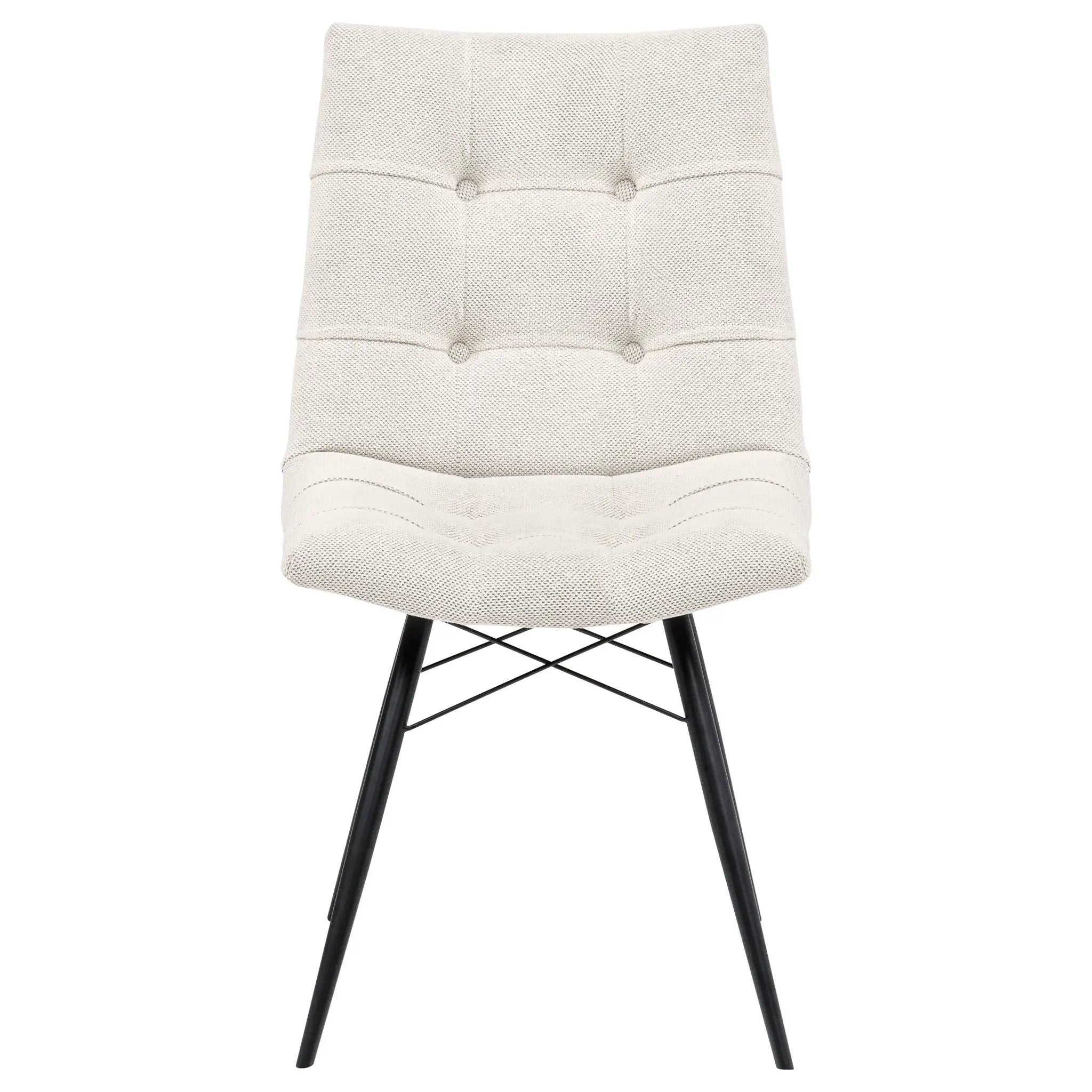 Aiken Fabric Upholstered Dining Side Chair Saddle Stone White (Set of 4) by Unique Piece Furniture