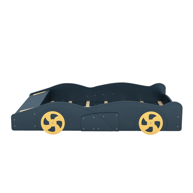 Race Car Shaped Platform Bed With Wheels And Storage by Unique Piece Furniture