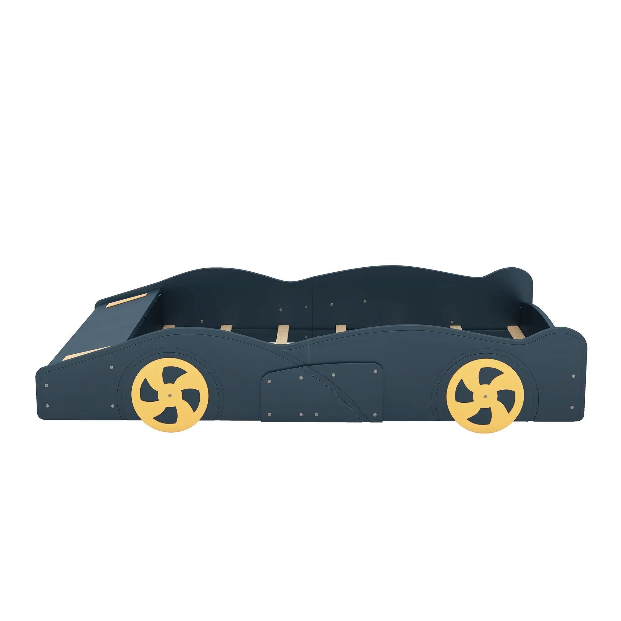 Race Car Shaped Platform Bed With Wheels And Storage by HouseOfZazla
