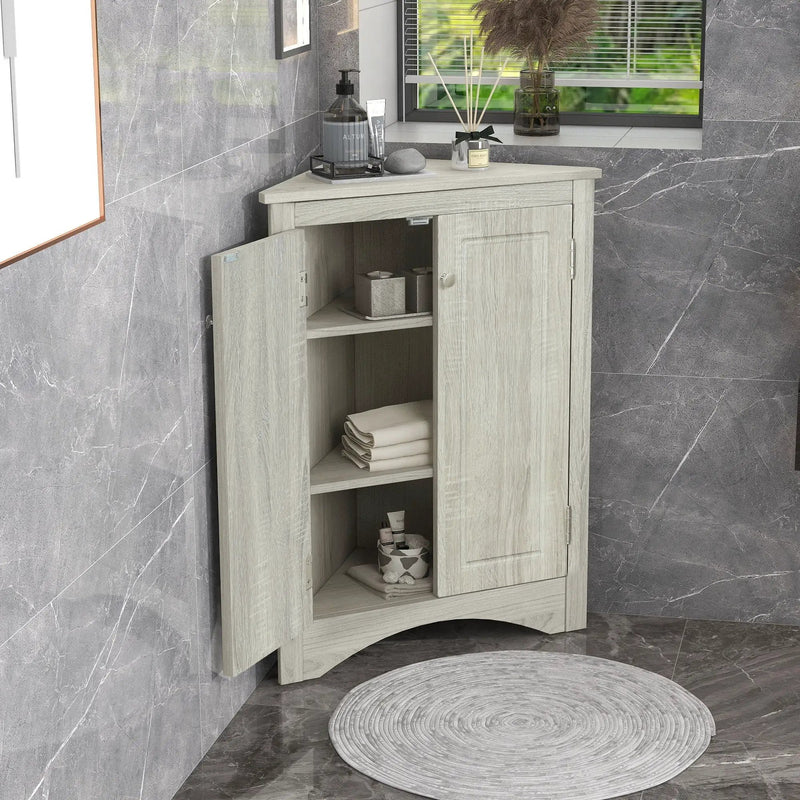 Triangle Bathroom Storage Cabinet With Adjustable Shelves, Freestanding Floor Cabinet For Home Kitchen by HouseOfZazla