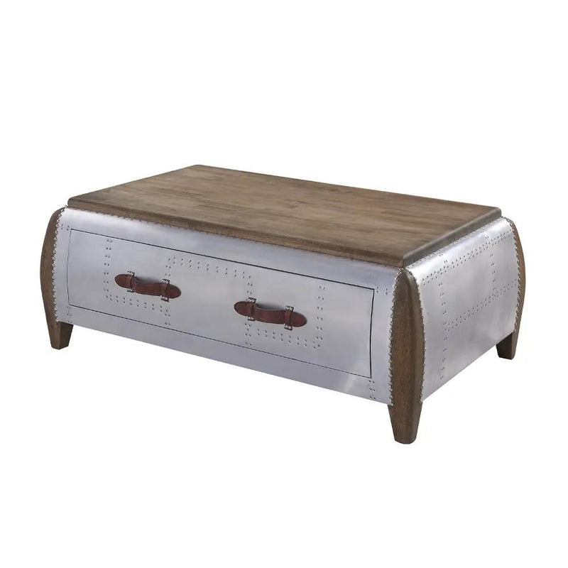 Brancaster - Coffee Table - Antique Oak & Aluminum by Unique Piece Furniture