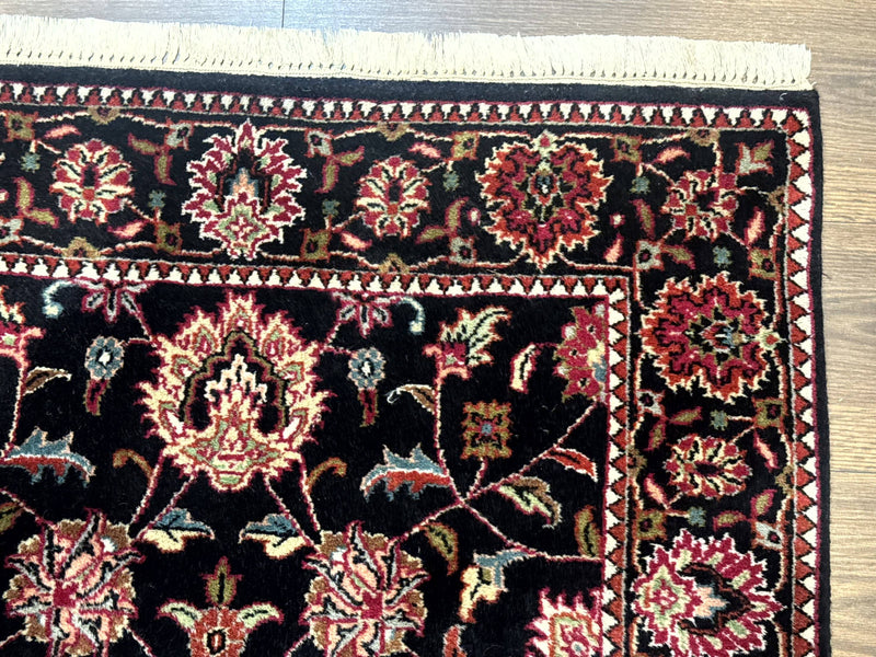 Indo Persian Sarouk Rug 3x5, Black Traditional Oriental Carpet by Jewel Rugs