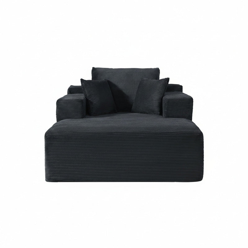 Convertible Chaise Lounge Chair With Wide Armrest & Throw Pillows by HouseOfZazla