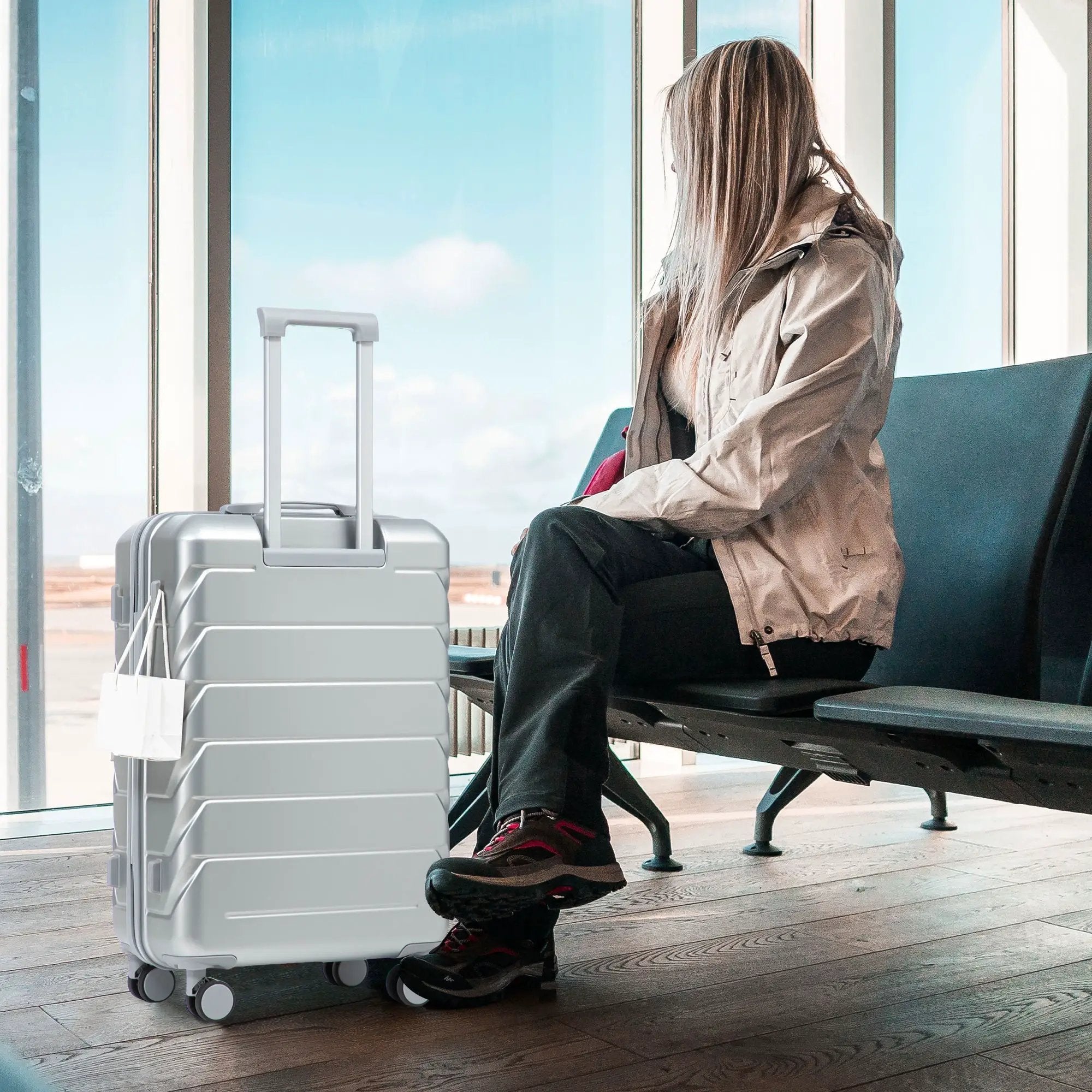 3-Piece ABS Spinner Wheel Luggage Set with Combination Lock by HouseOfZazla