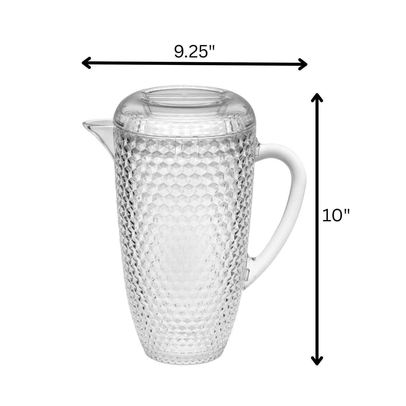 Diamond Cut Unbreakable Plastic Water Pitcher With Lid by HouseOfZazla