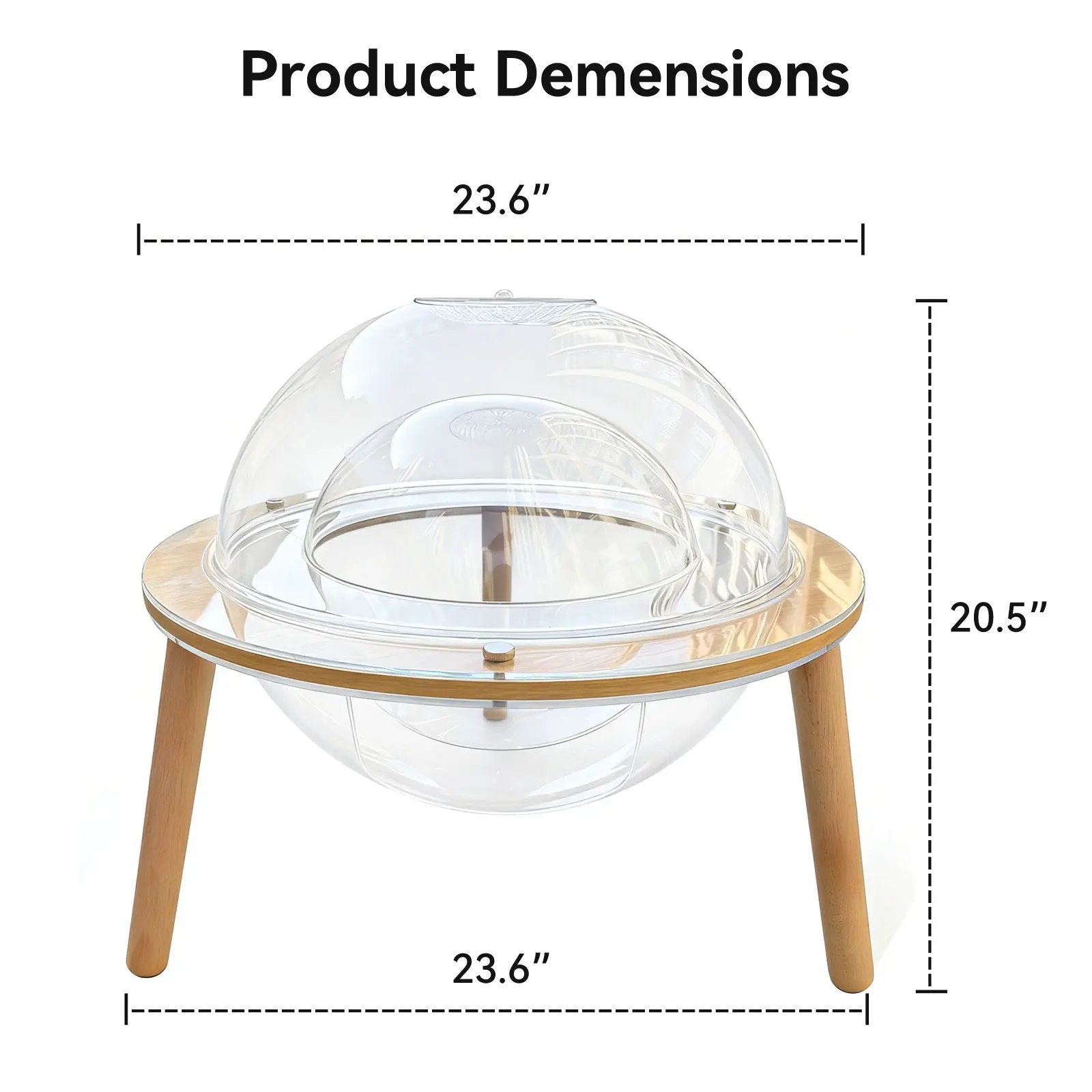 Large Cat Cave with 360° Immersive Cat TV and Wooden Legs by HouseOfZazla