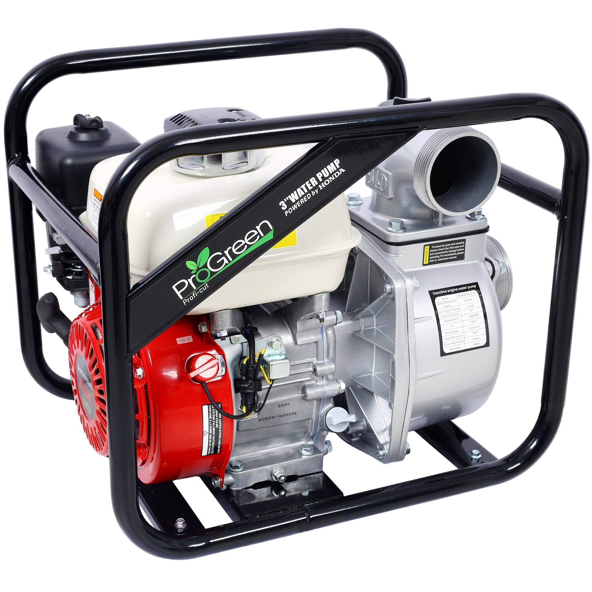 Honda - Gx160 Engine Water Pump 3" 264Gpm With 3In Npt Coupler - Black / Red by HouseOfZazla