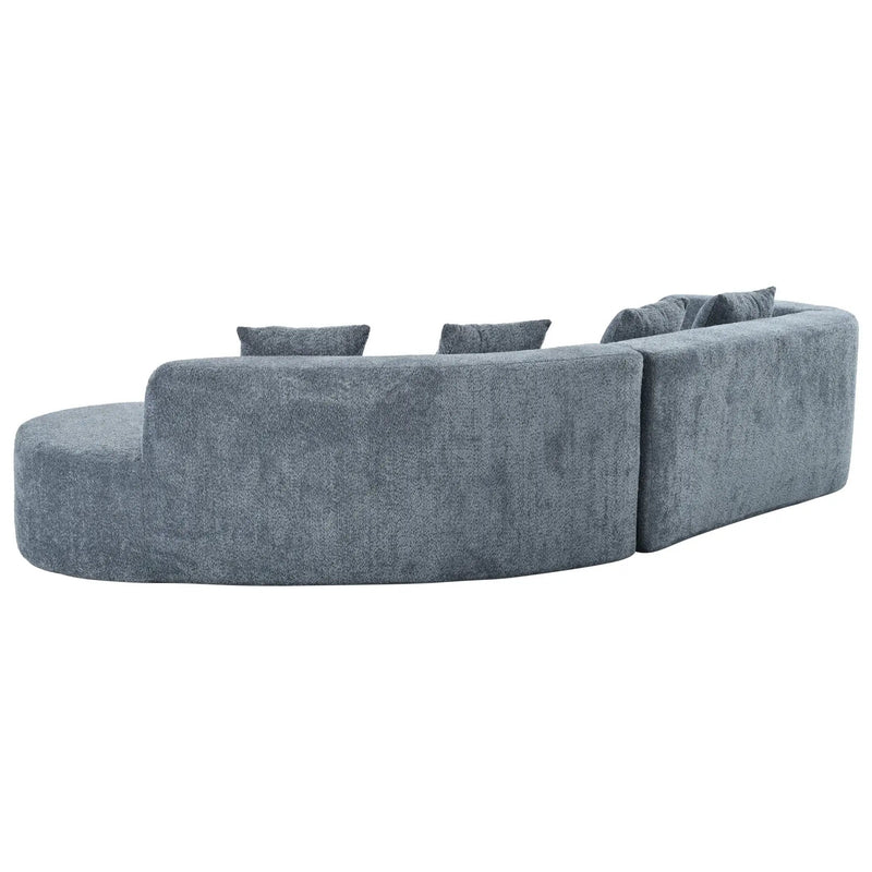 U_Style 132" Modern Sectional Sofa with Curved Design by HouseOfZazla