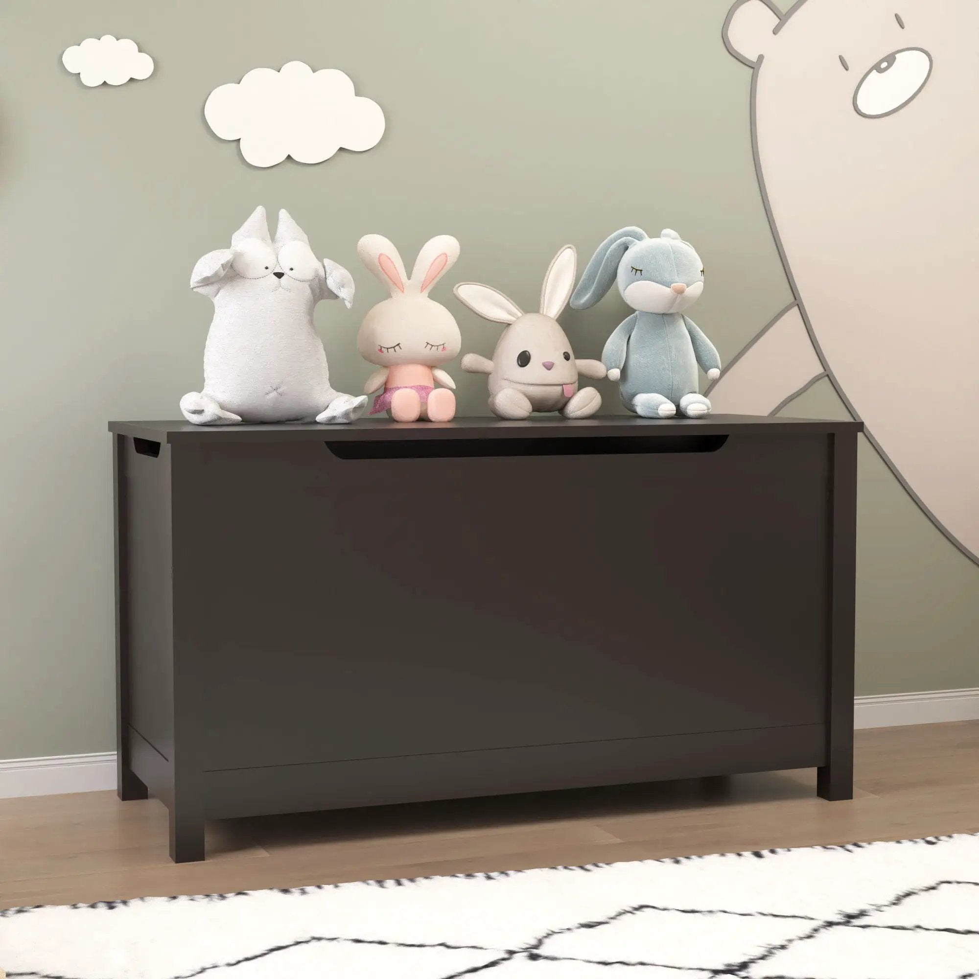 Toy Box Storage With Safety Hinged Lid by HouseOfZazla