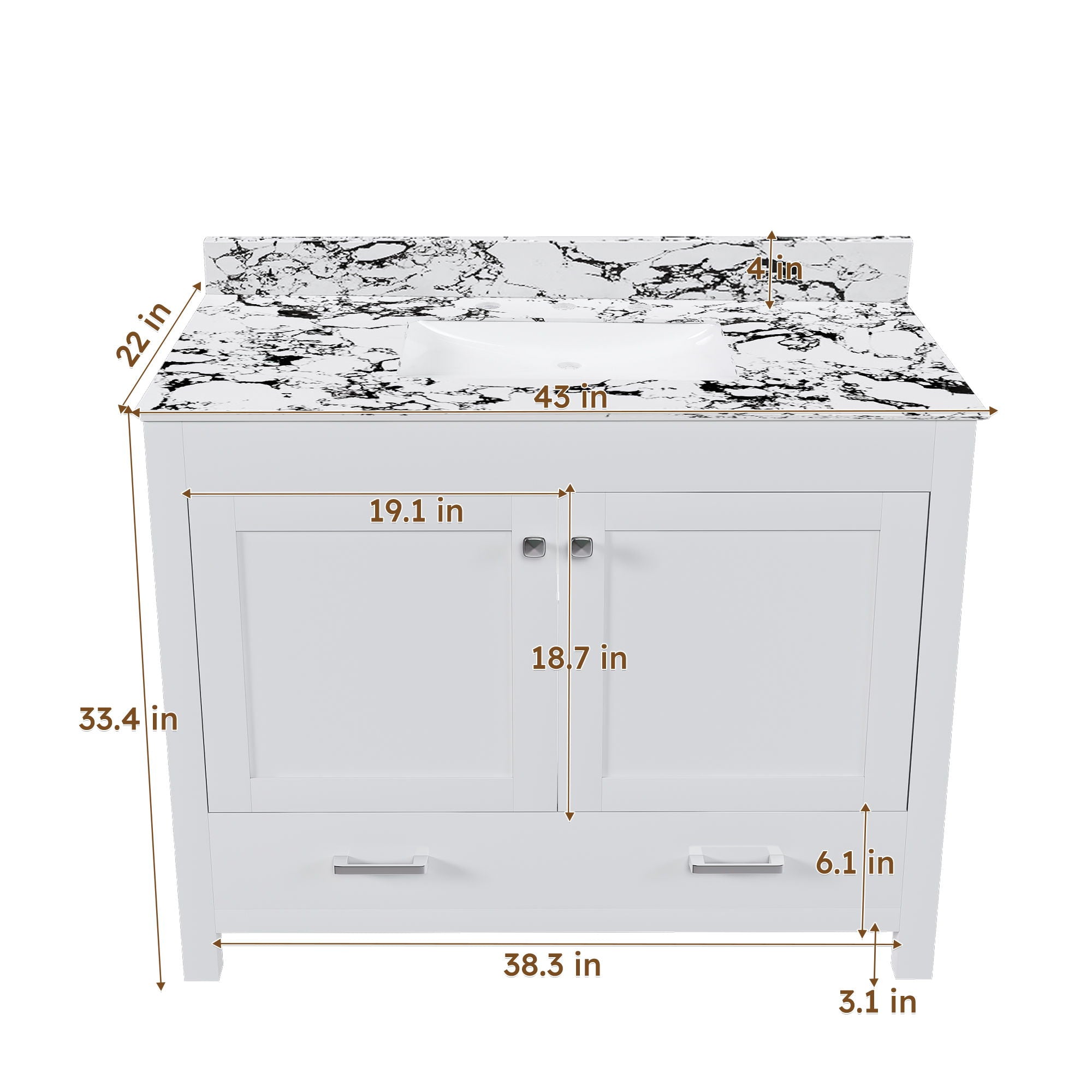 Bathroom Vanity With Storage - White by HouseOfZazla