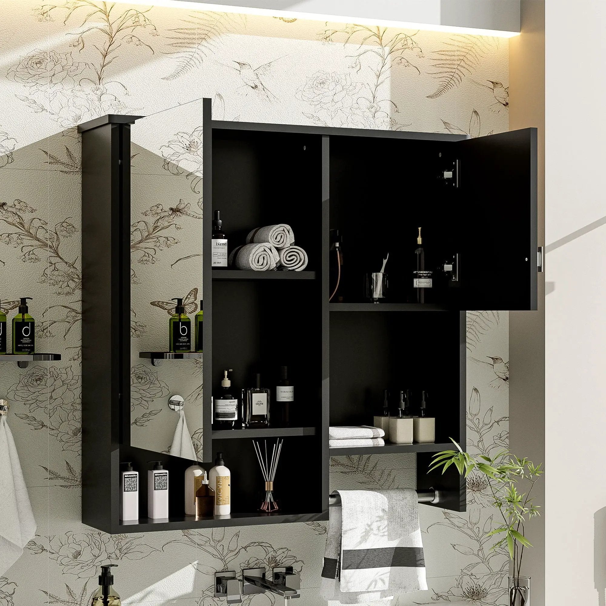 Modern Wall Mounted Bathroom Medicine Cabinet, Bathroom Wall Storage Cabinet With Mirror by Unique Piece Furniture