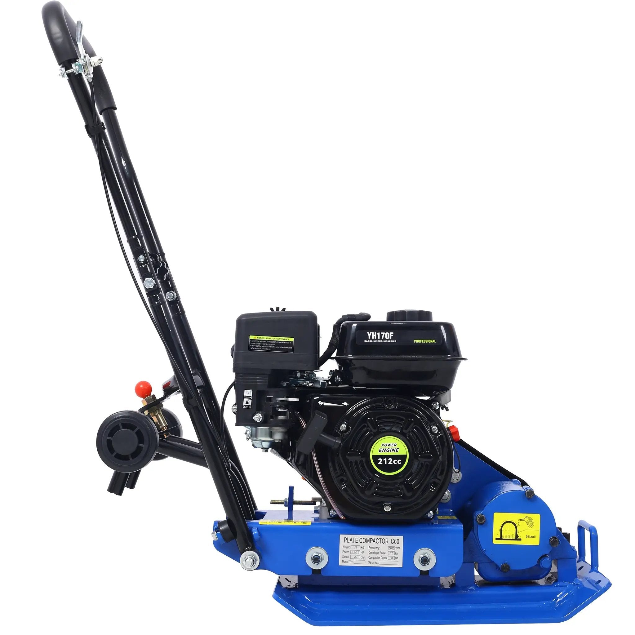 212cc Gas Vibration Plate Compactor with Built-in Wheel by HouseOfZazla