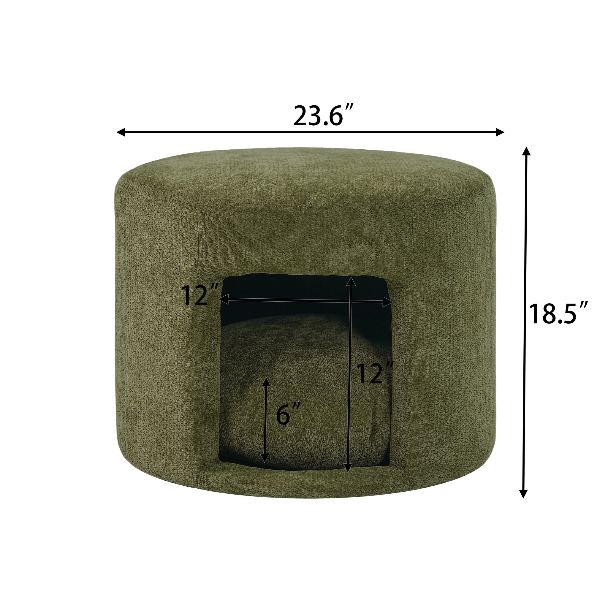 Green Pet Friendly Ottoman with Removable Pet Cushion and Hidden Pet Nook by HouseOfZazla