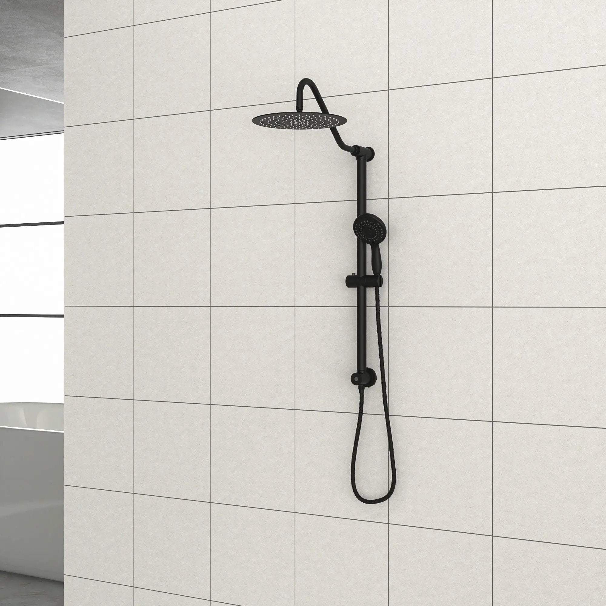 Shower System With 5 Function Rain Hand Shower And Slide Bar Combo by HouseOfZazla
