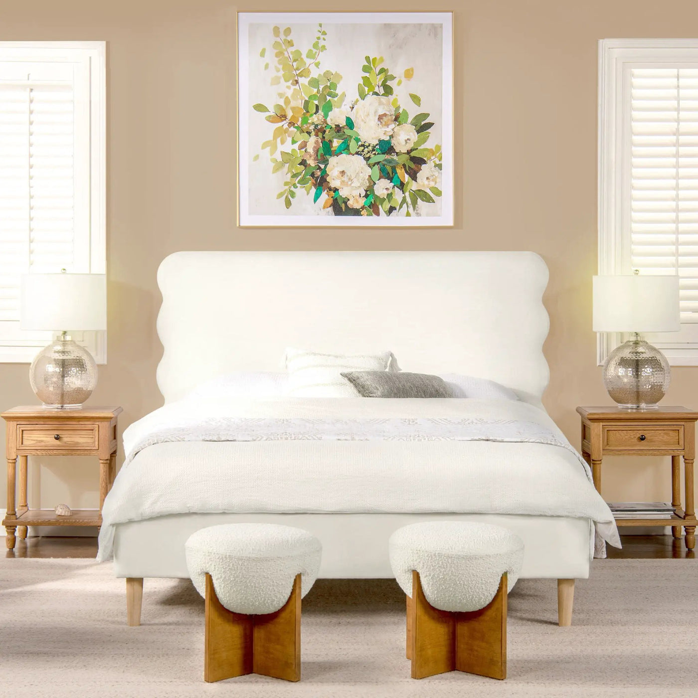 Stockholm - Modern Wavy Headboard Platform Bed by Unique Piece Furniture