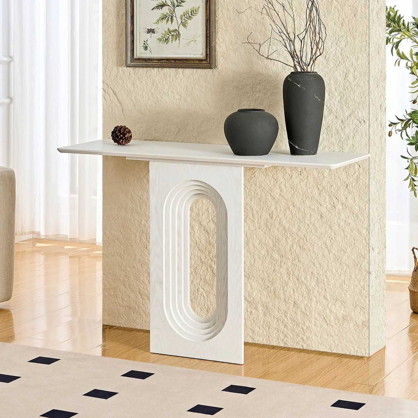 47.24 Inch Entryway Table with Unique Loopback Design by HouseOfZazla