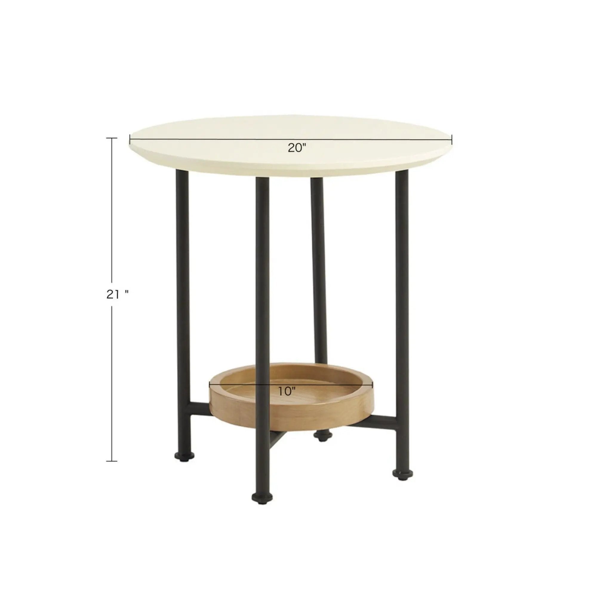 Oval End Table - White / Natural by Unique Piece Furniture