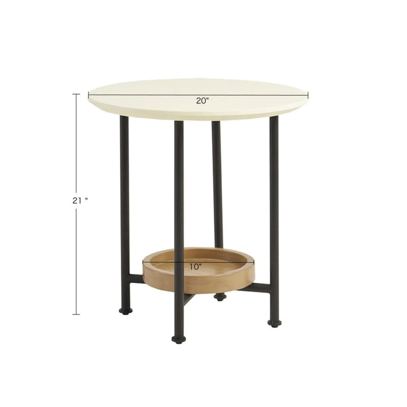 Oval End Table - White / Natural by Unique Piece Furniture