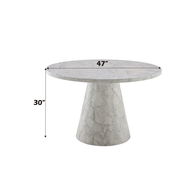 Kacey - Natural Engineered Stone Round Dining Table - Stone Gray by HouseOfZazla