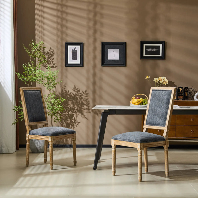 French Country Style Dining Chair With Upholstered Seating And Fluted Legs by HouseOfZazla