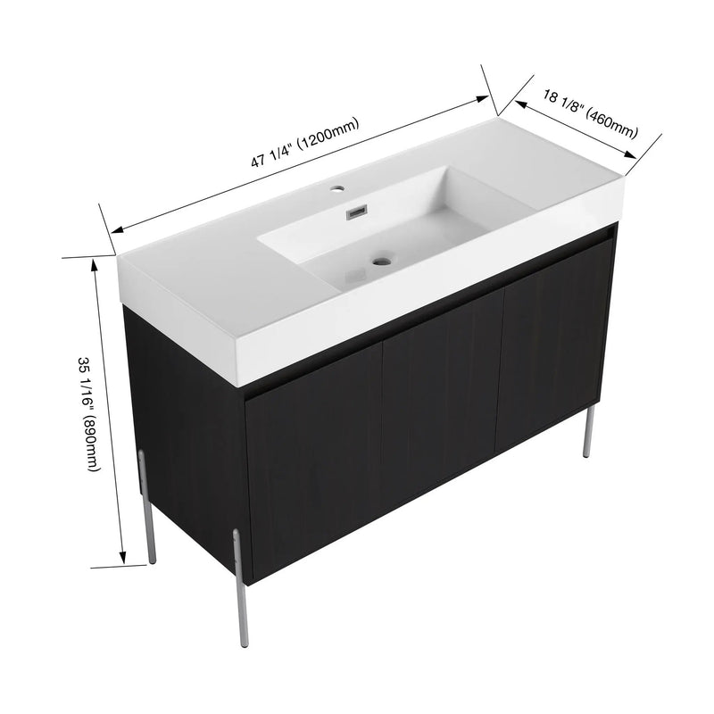 Freestanding Bathroom Vanity With Resin Sink And Storage Cabinet by HouseOfZazla