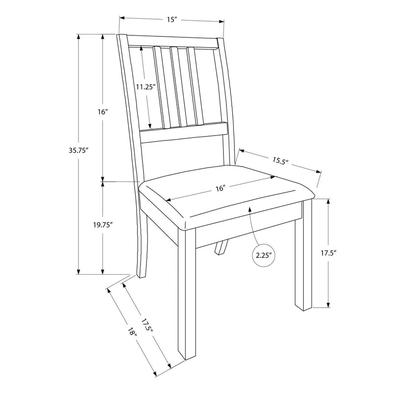 Dining Chair, Side, Upholstered For Dining Room, Transitional (Set of 2) - Brown by Unique Piece Furniture