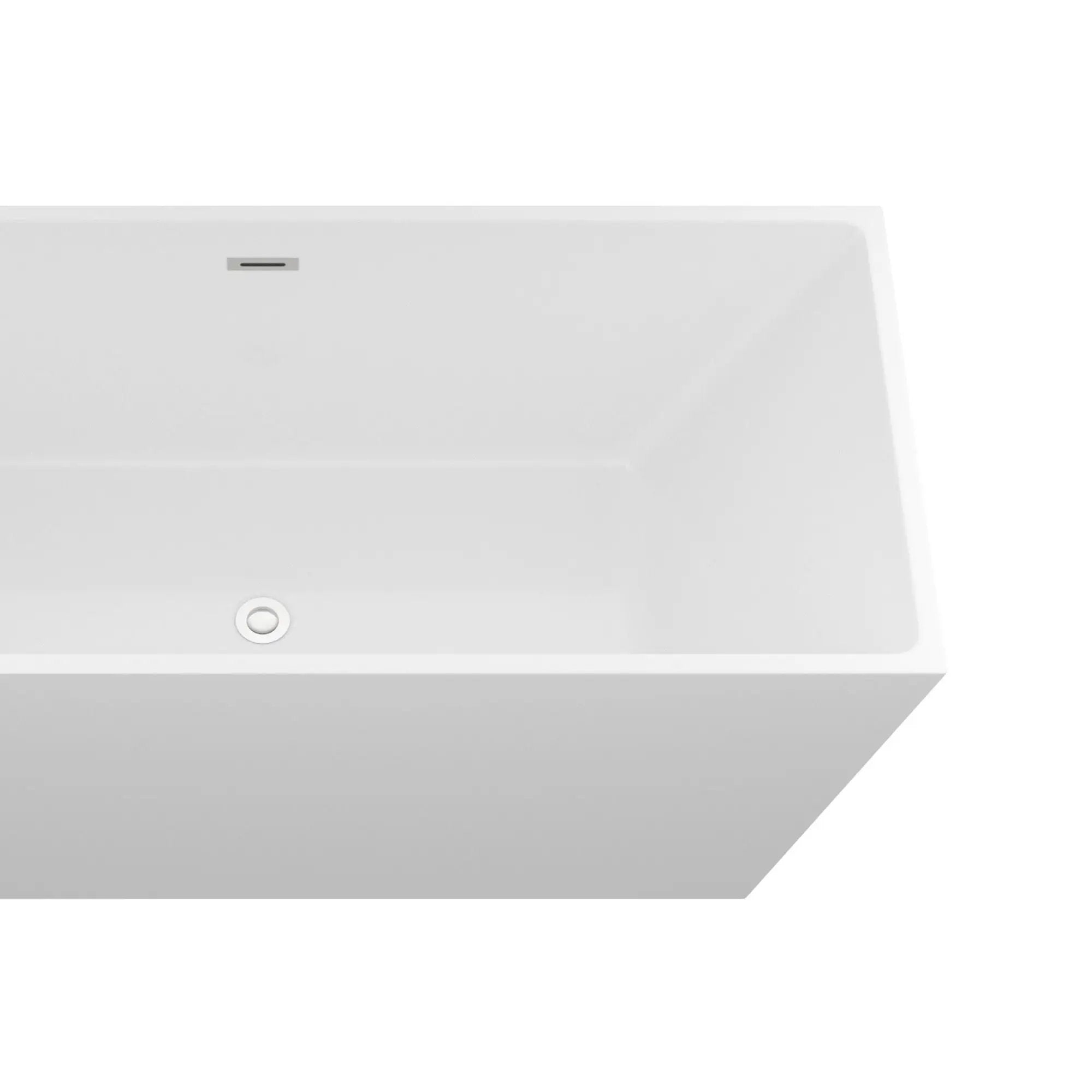 Glossy Freestanding Soaking Tub With Drain, Spacious Stand Alone Bathtub For Bathrooms - Glossy White by HouseOfZazla