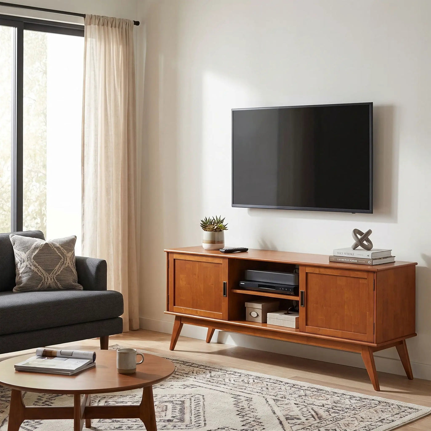 Draper - Handcrafted Mid Century Low TV Media Stand by Unique Piece Furniture