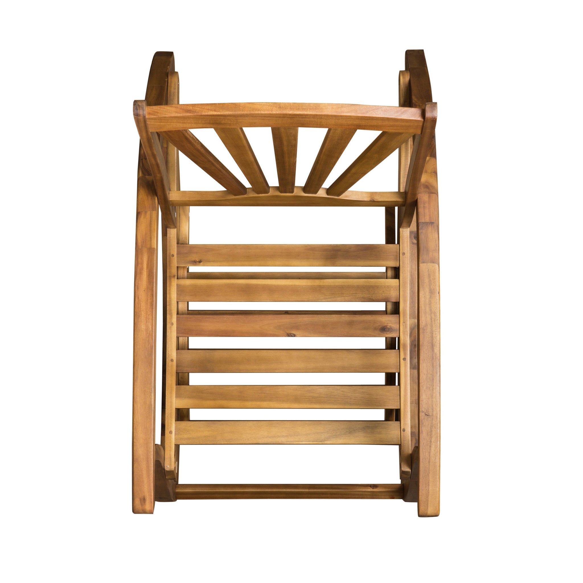 Outdoor Acacia Wood Rocking Chair with Retractable Foot Panel by HouseOfZazla