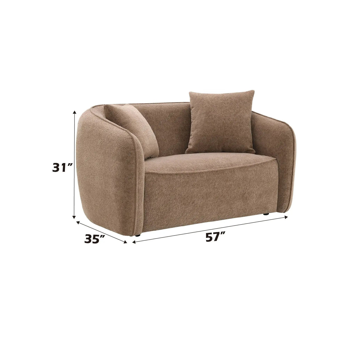 Keith - Loveseat With 2 Matching Color Toss Pillows by Unique Piece Furniture