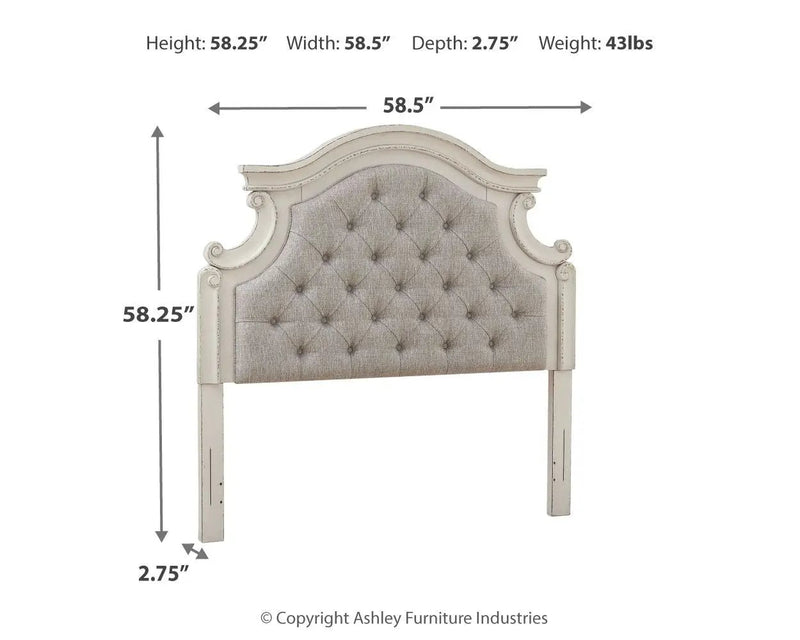 Realyn - Full UPH Panel Headboard - Chipped White by Unique Piece Furniture