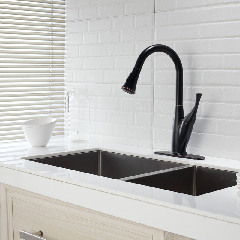 Kitchen Faucet With Pull Out Sprayer - Oil-Rubbed Bronze by HouseOfZazla