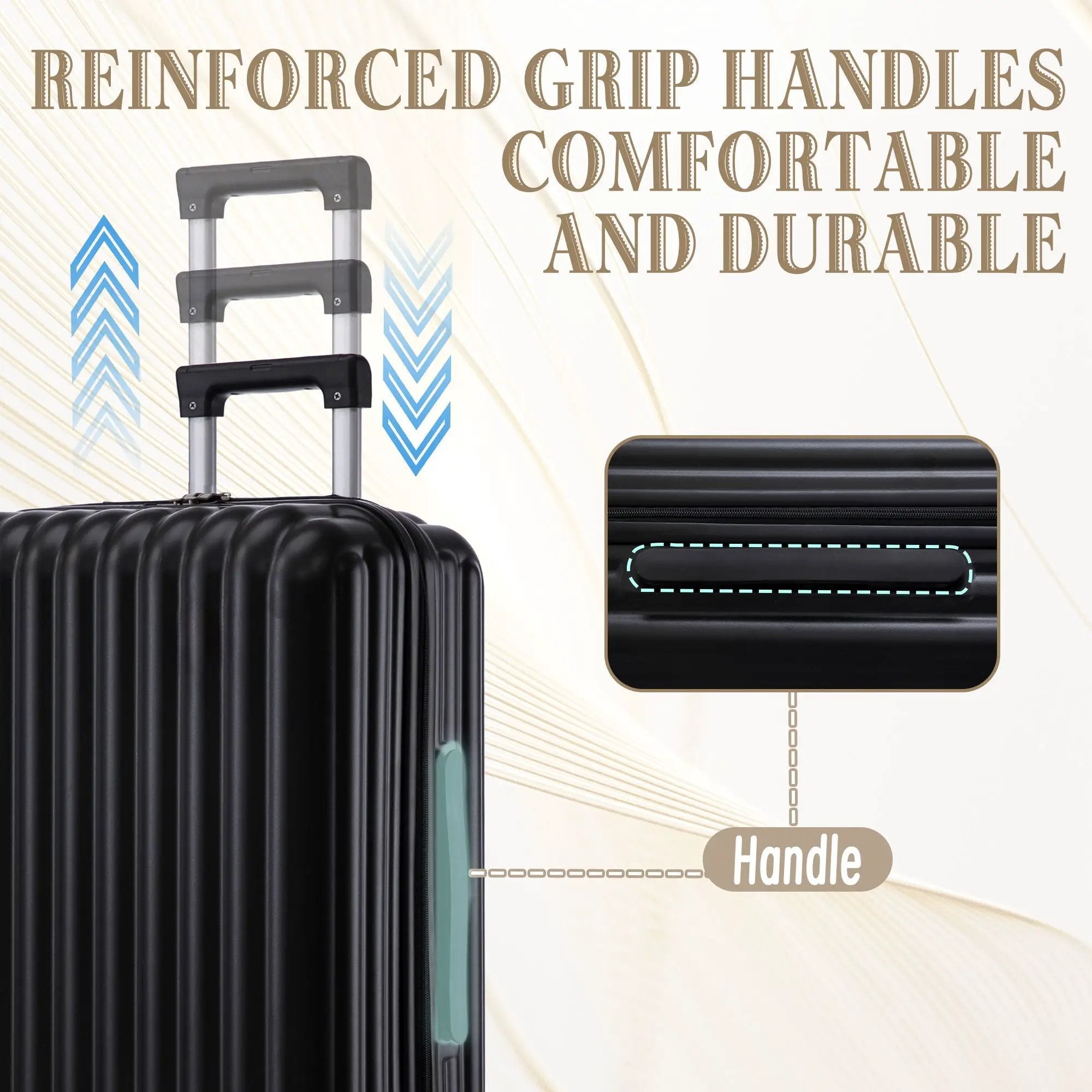 20" / 24" / 28" 3 Pieces / Set Spinner Wheel Luggage, Carry On Suitcase, With Cup Holder & USB Port & Phone Holder by HouseOfZazla