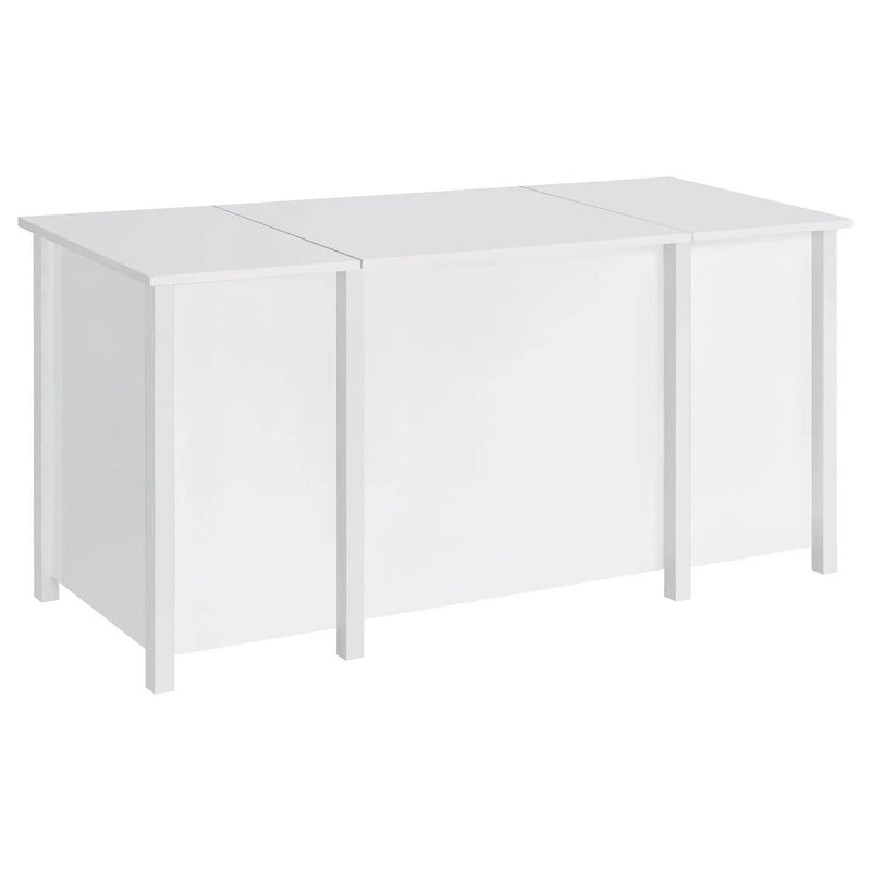 Dylan 60-inch 4-drawer Lift Top Office Desk White High Gloss by Unique Piece Furniture