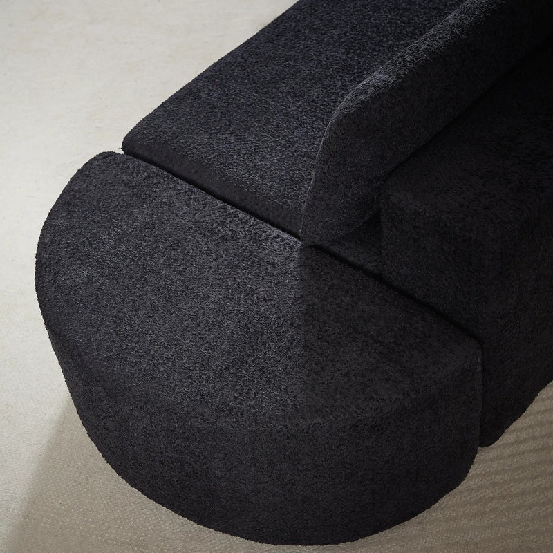 106.3-Inch V-Shaped Modular Sofa Set in Chenille Fabric by HouseOfZazla
