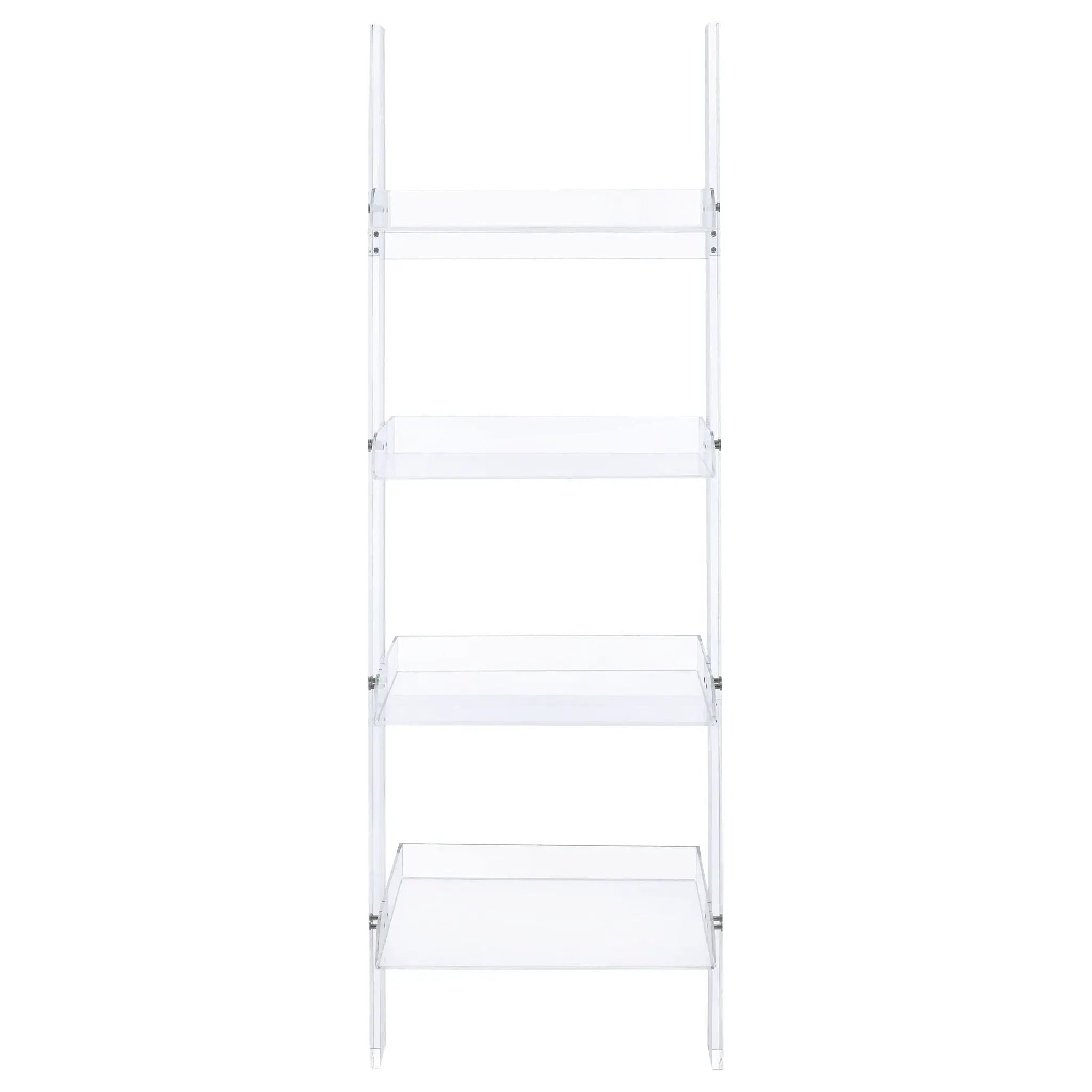 Amaturo 72-inch 4-shelf Acrylic Ladder Bookshelf Clear by Unique Piece Furniture