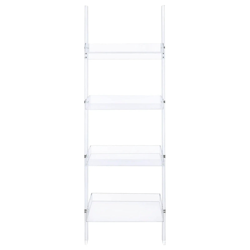 Amaturo 72-inch 4-shelf Acrylic Ladder Bookshelf Clear by Unique Piece Furniture