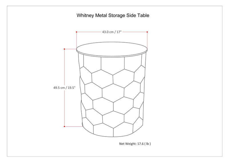 Whitney - Handcrafted Metal Storage Table by HouseOfZazla