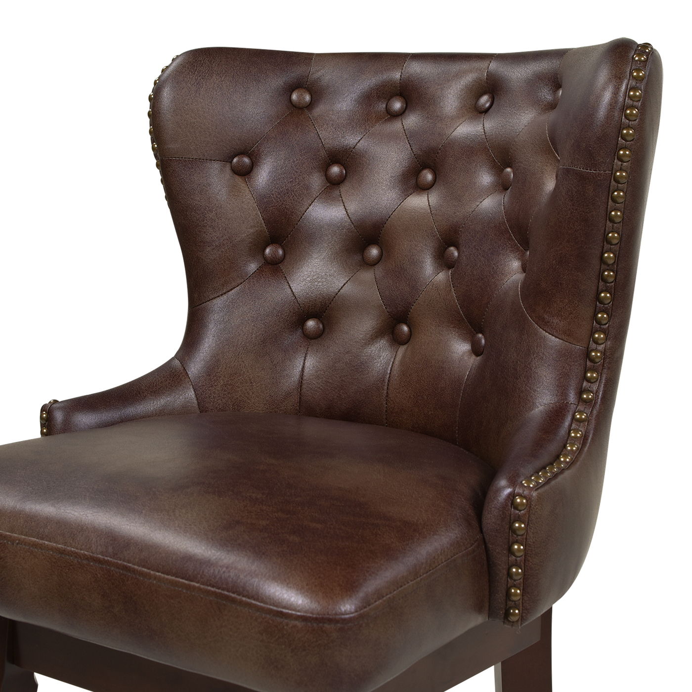 Holmes - Tufted High Back 360 Swivel Counter Height Barstool by HouseOfZazla