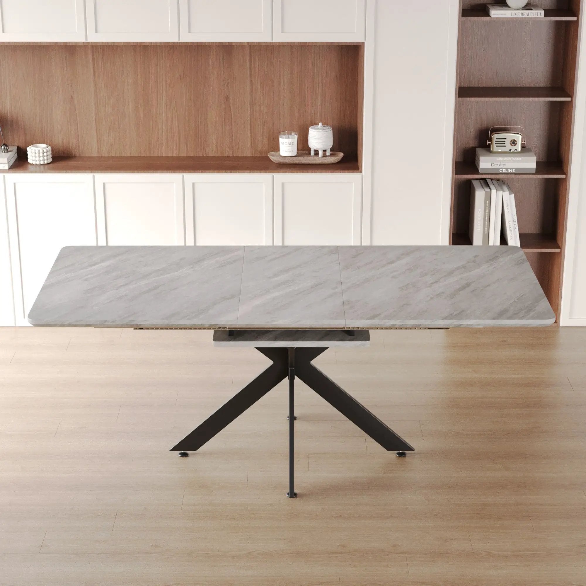 Modern Mid-Century Dining Table Set With Extendable Design by Unique Piece Furniture