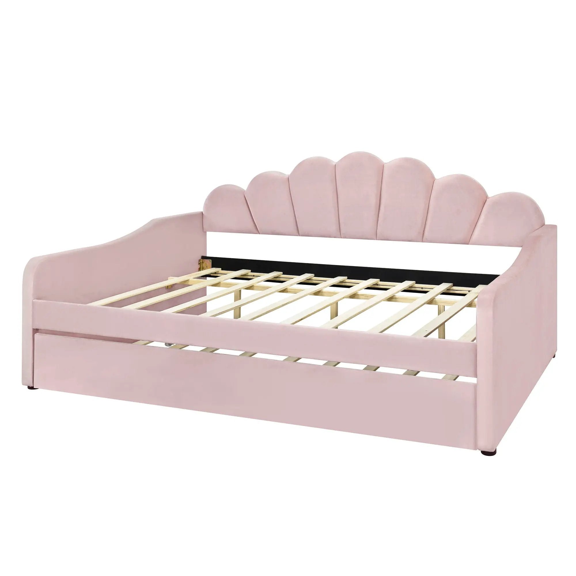 Upholstery Daybed Frame With Shell Shaped Backrest by HouseOfZazla