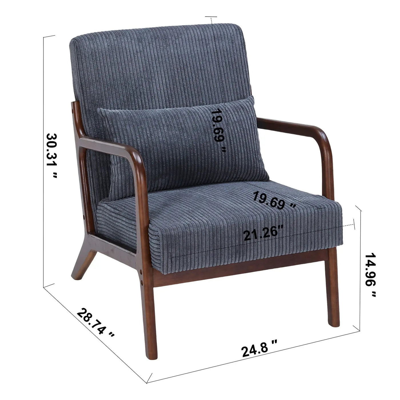 Accent Chair With Pillow And Wood Frame by HouseOfZazla