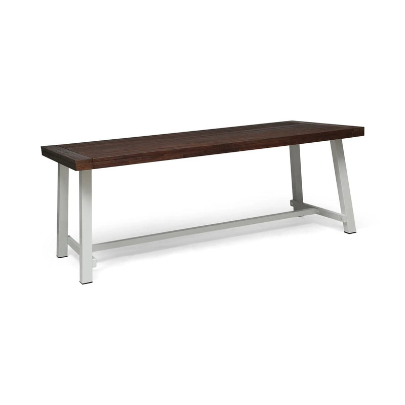 Equilibrium Outdoor Dining Table with Wooden Frame and Slat Top by HouseOfZazla