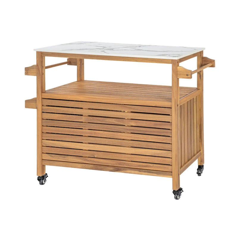 Outdoor Patio Acacia Wood Bar Cart by HouseOfZazla