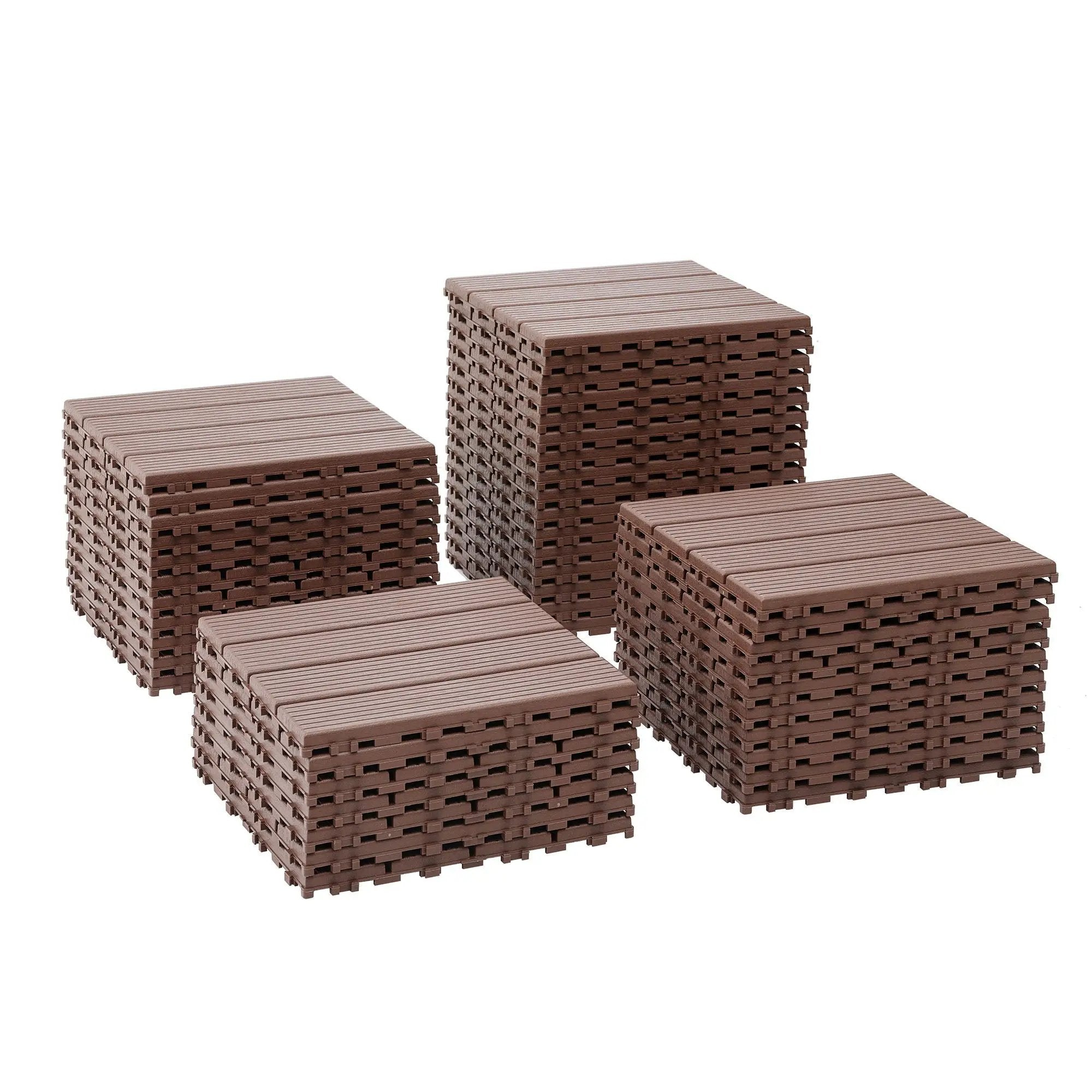Interlocking Plastic Deck Tiles, Waterproof Outdoor / Indoor Patio Flooring by HouseOfZazla