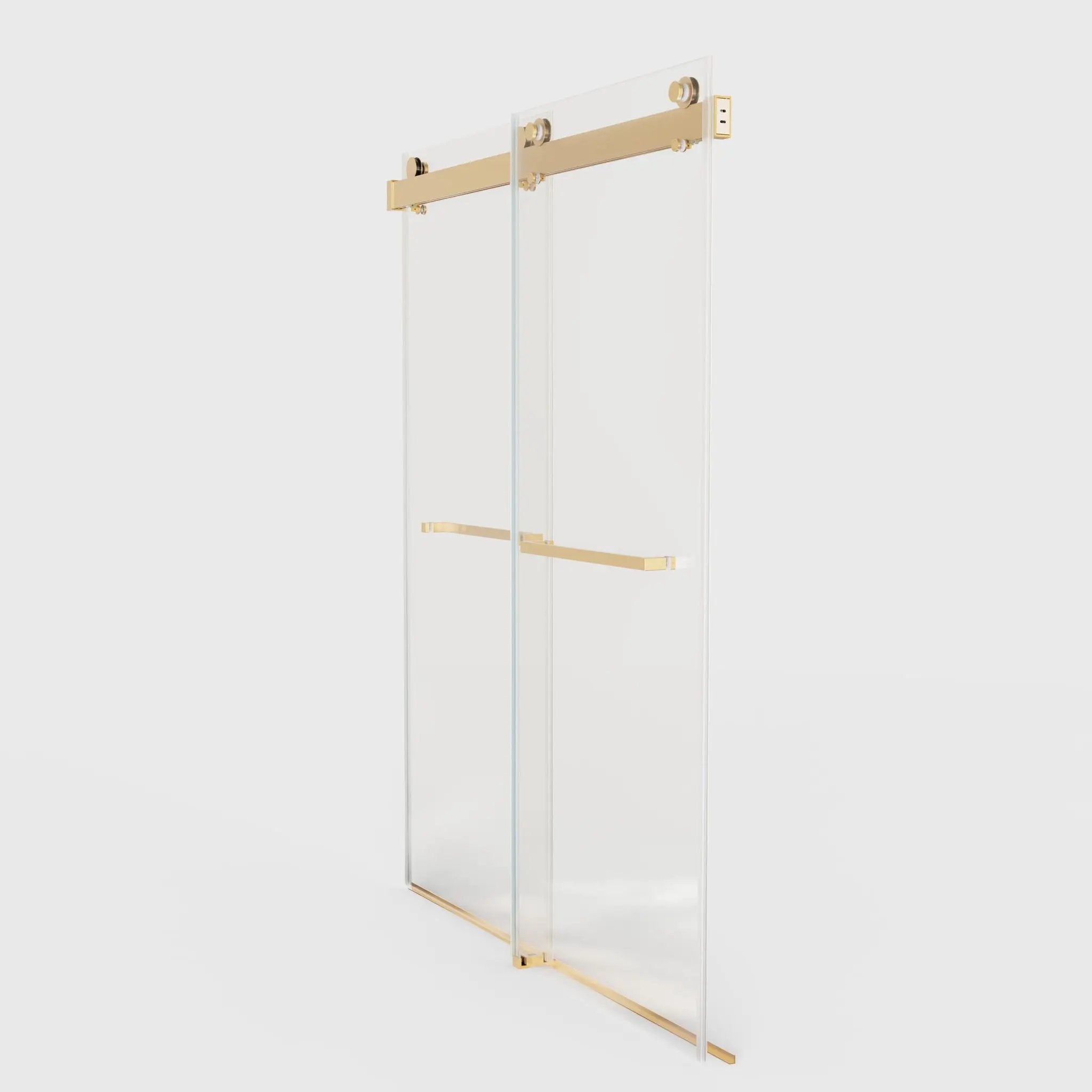 Frameless Double Sliding Soft-Close Shower Door, 3 / 8" (10Mm) Thick SGCC Tempered Glass Door, Matte by HouseOfZazla