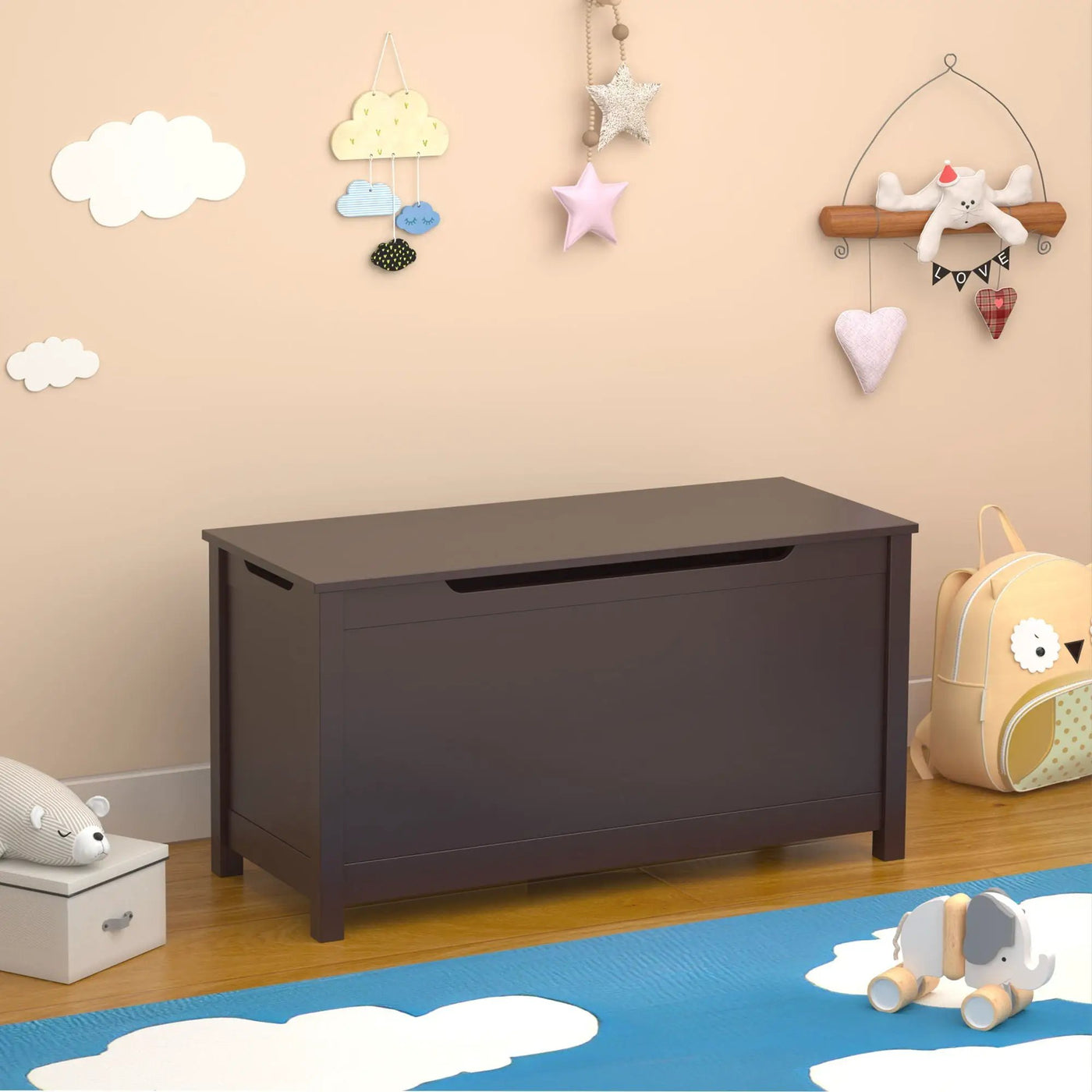 Toy Box Storage With Safety Hinged Lid by HouseOfZazla