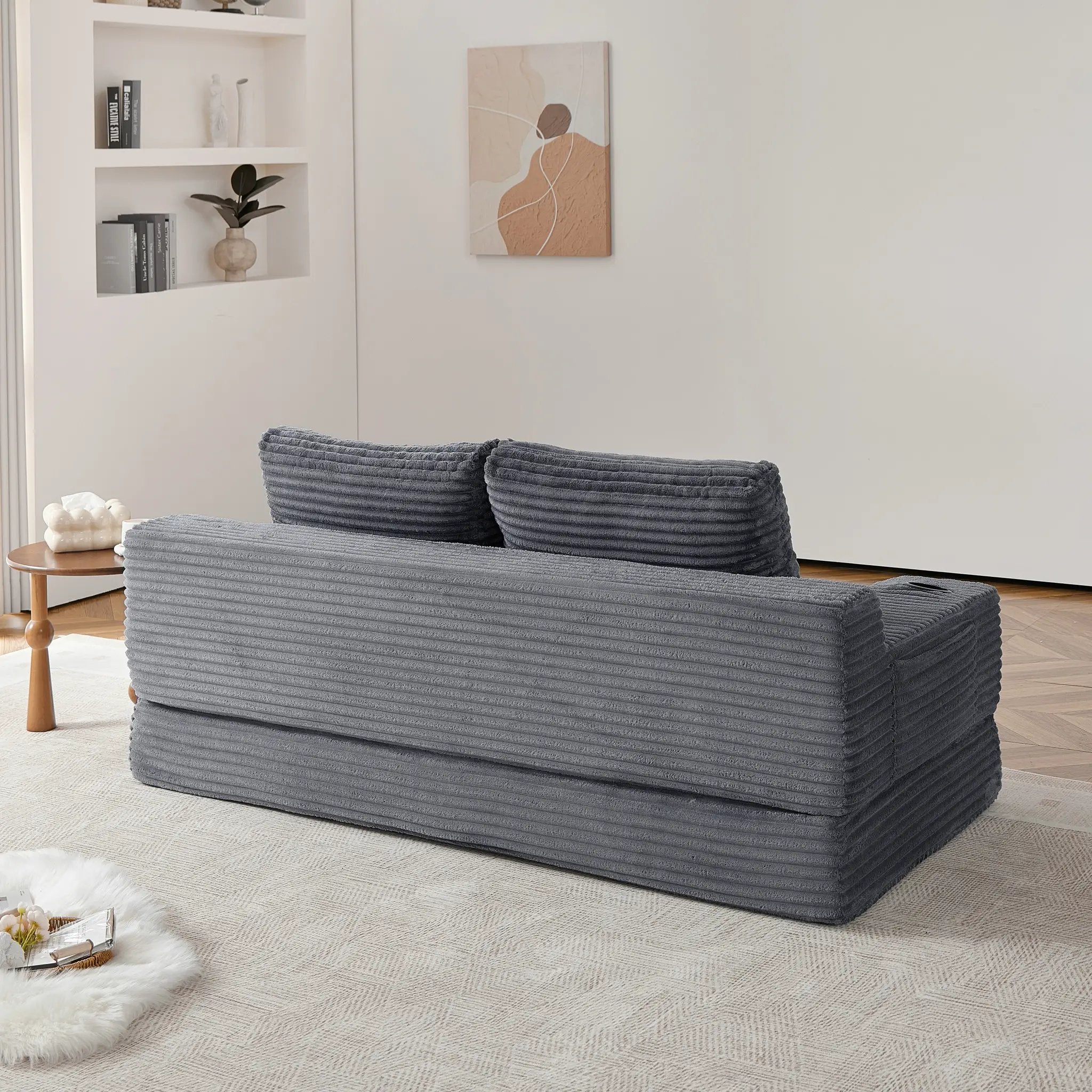 70.8-Inch Corduroy Two-In-One Sofa Bed by HouseOfZazla