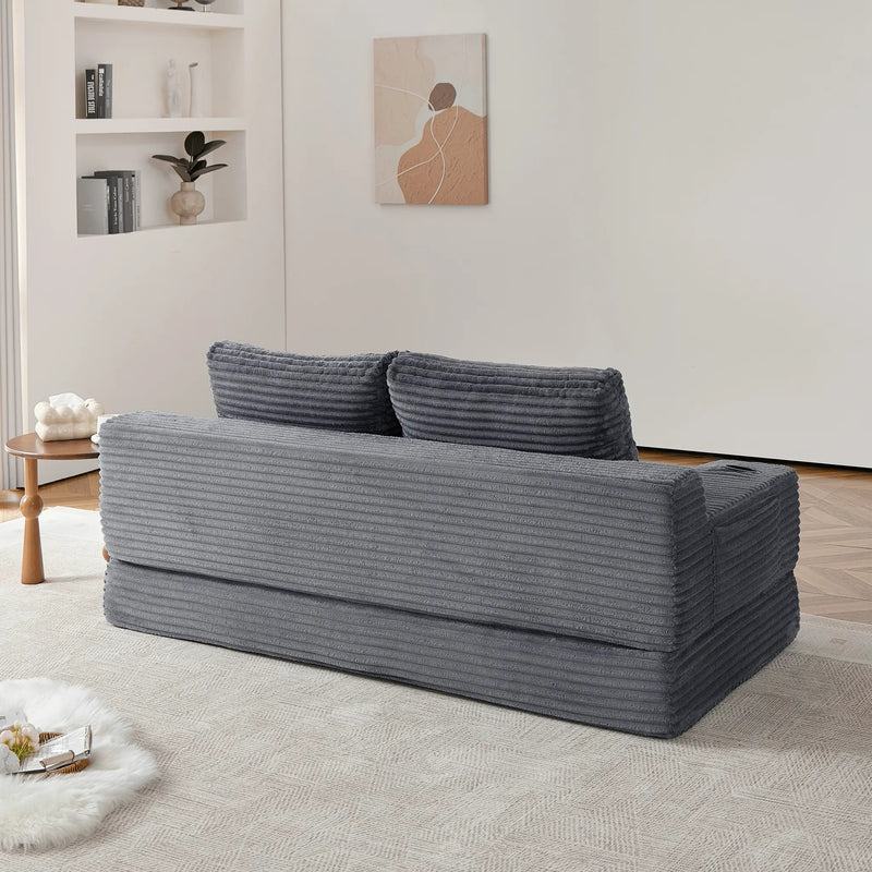 70.8-Inch Corduroy Two-In-One Sofa Bed by HouseOfZazla