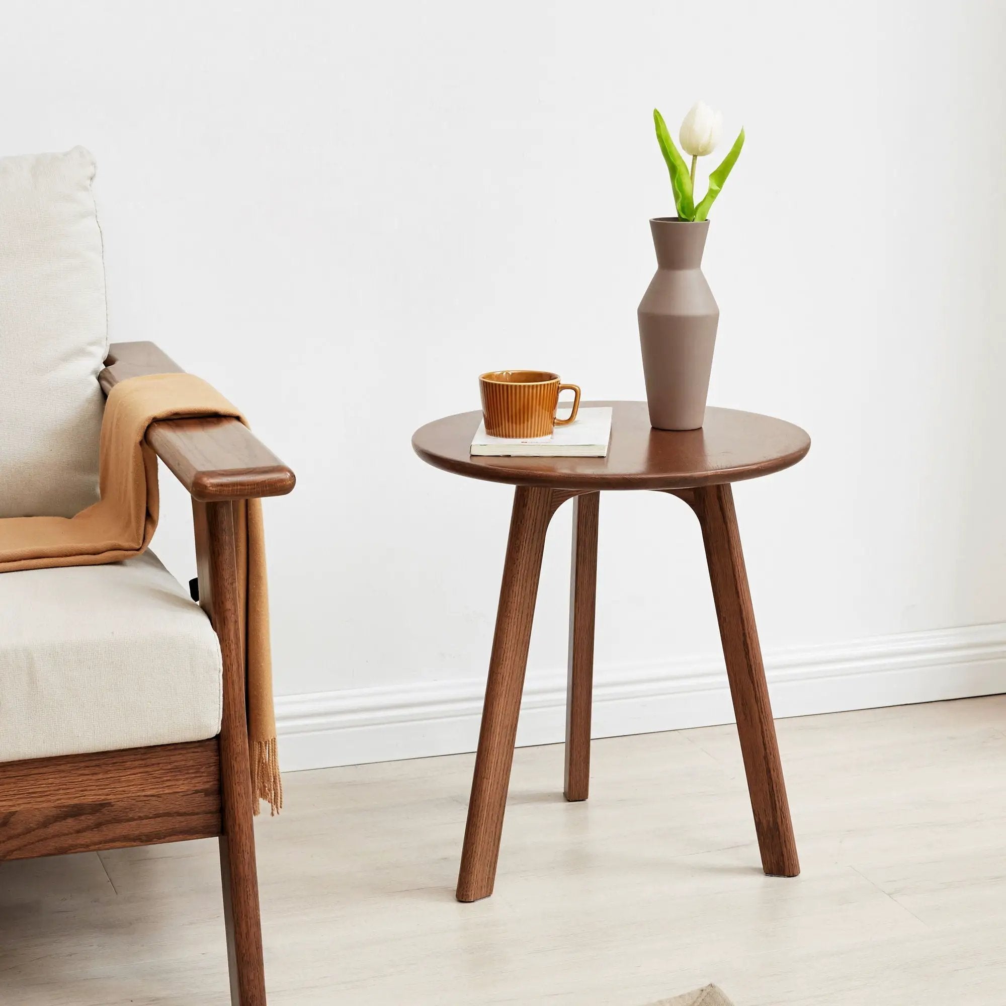 Round Small End Table, Side Table For Bedroom & Balcony by HouseOfZazla